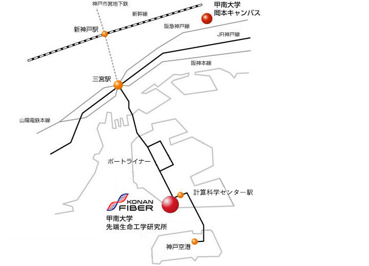 先端生命工学研究所（FIBER）周辺地図